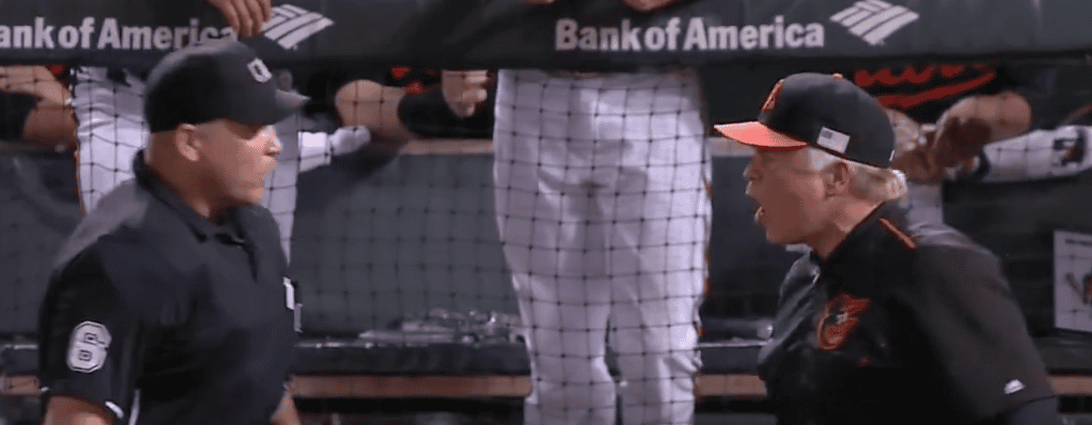Image of Buck Showalter highlighting his controversial managerial career.